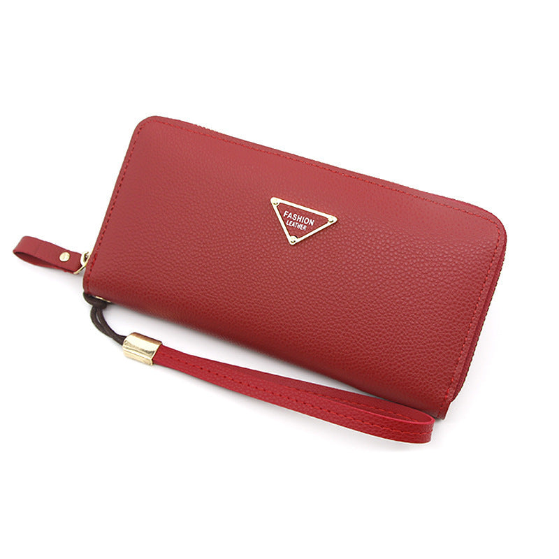 New Korean version of women's long zipper wallet multi-function large-capacity wallet lychee pattern clutch bag factory direct sales