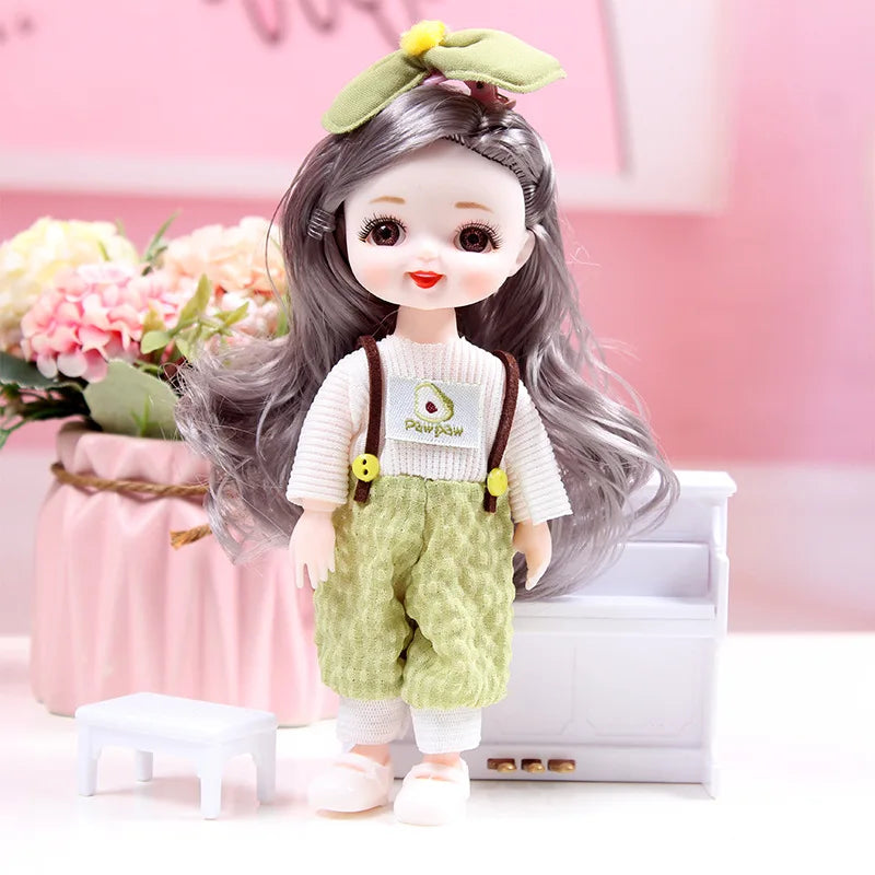 New Fashion  17 CM Beautiful Dress Up Play House Girl BJD Doll