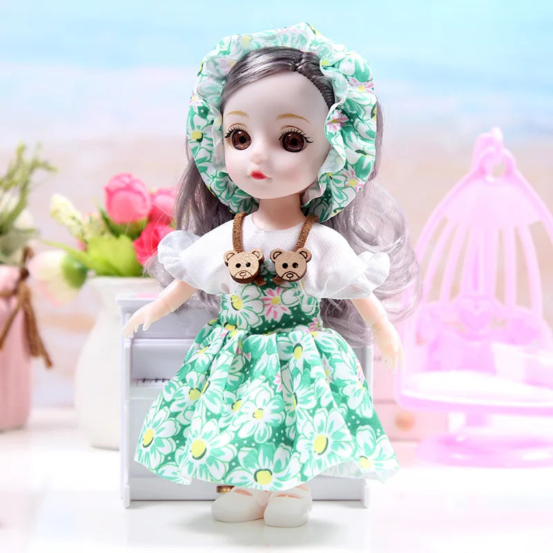 New Fashion  17 CM Beautiful Dress Up Play House Girl BJD Doll