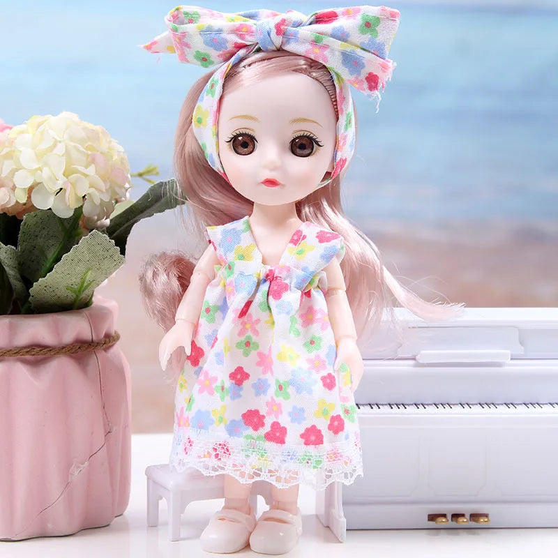 New Fashion  17 CM Beautiful Dress Up Play House Girl BJD Doll