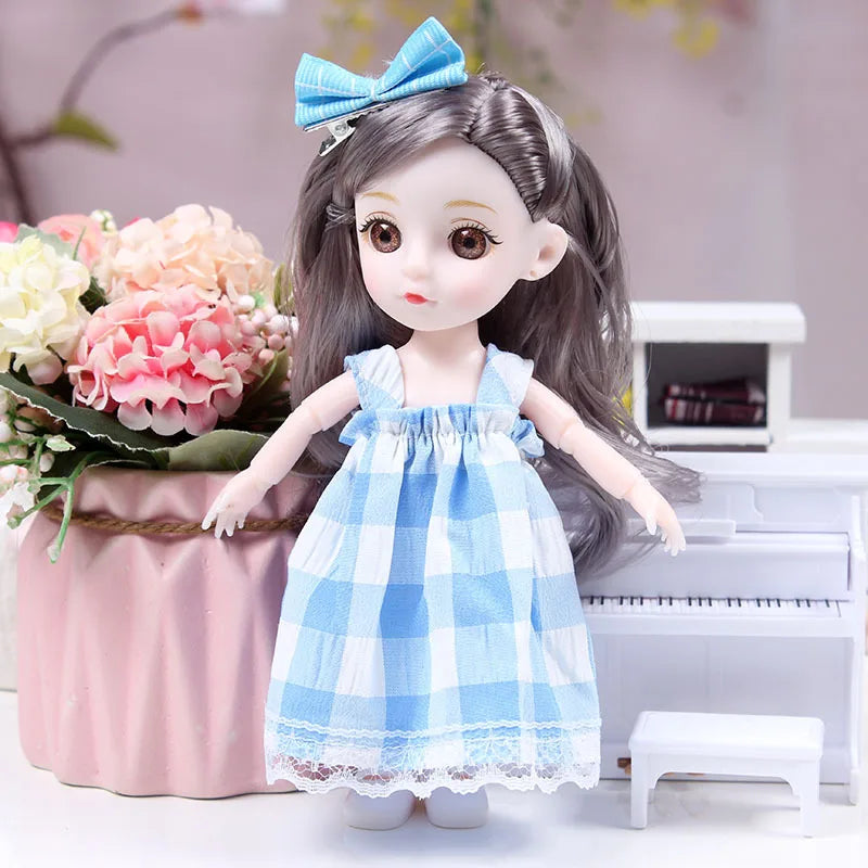 New Fashion  17 CM Beautiful Dress Up Play House Girl BJD Doll