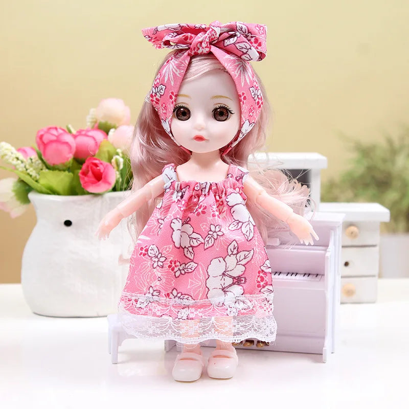 New Fashion  17 CM Beautiful Dress Up Play House Girl BJD Doll