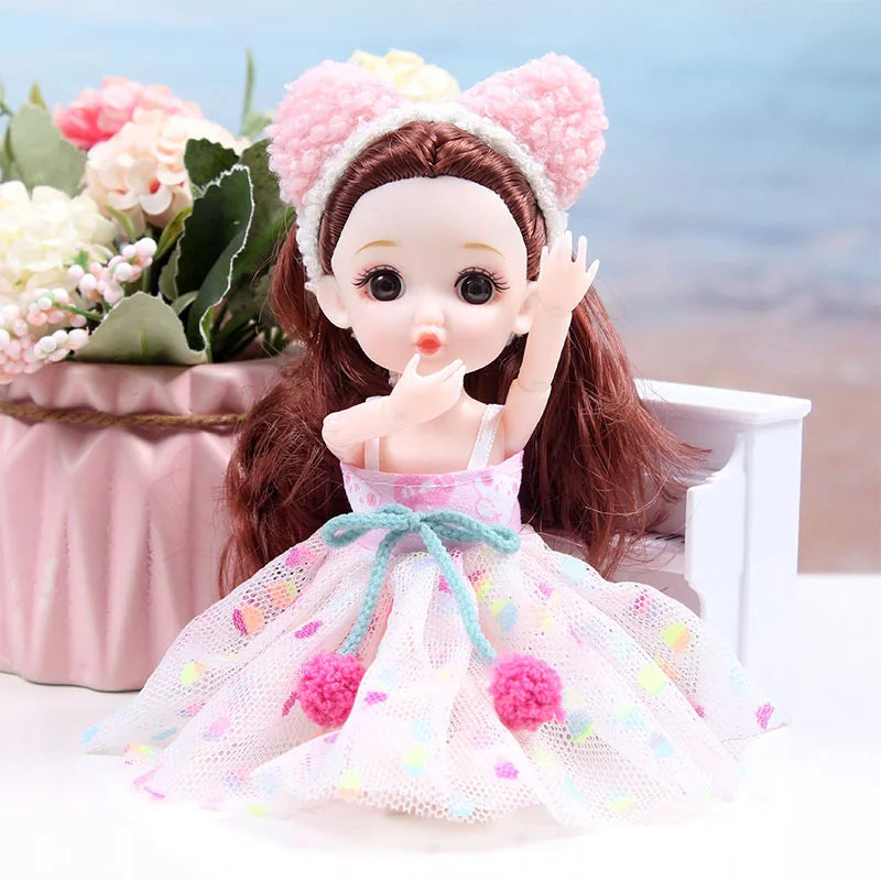 New Fashion  17 CM Beautiful Dress Up Play House Girl BJD Doll