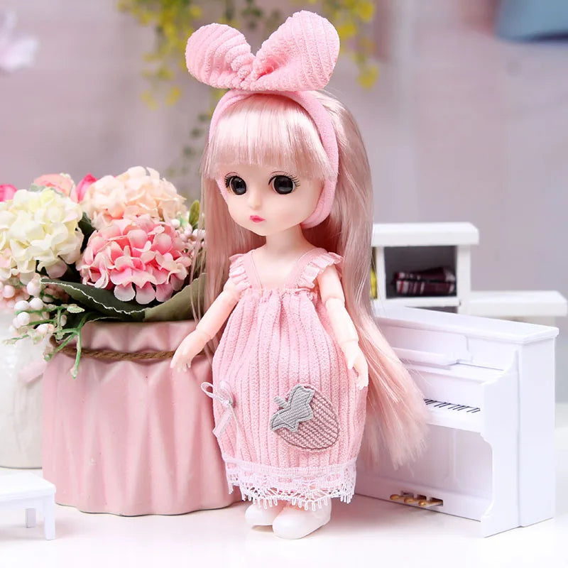 New Fashion  17 CM Beautiful Dress Up Play House Girl BJD Doll