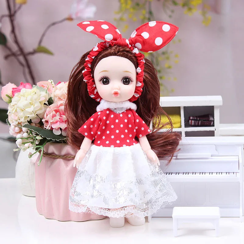 New Fashion  17 CM Beautiful Dress Up Play House Girl BJD Doll