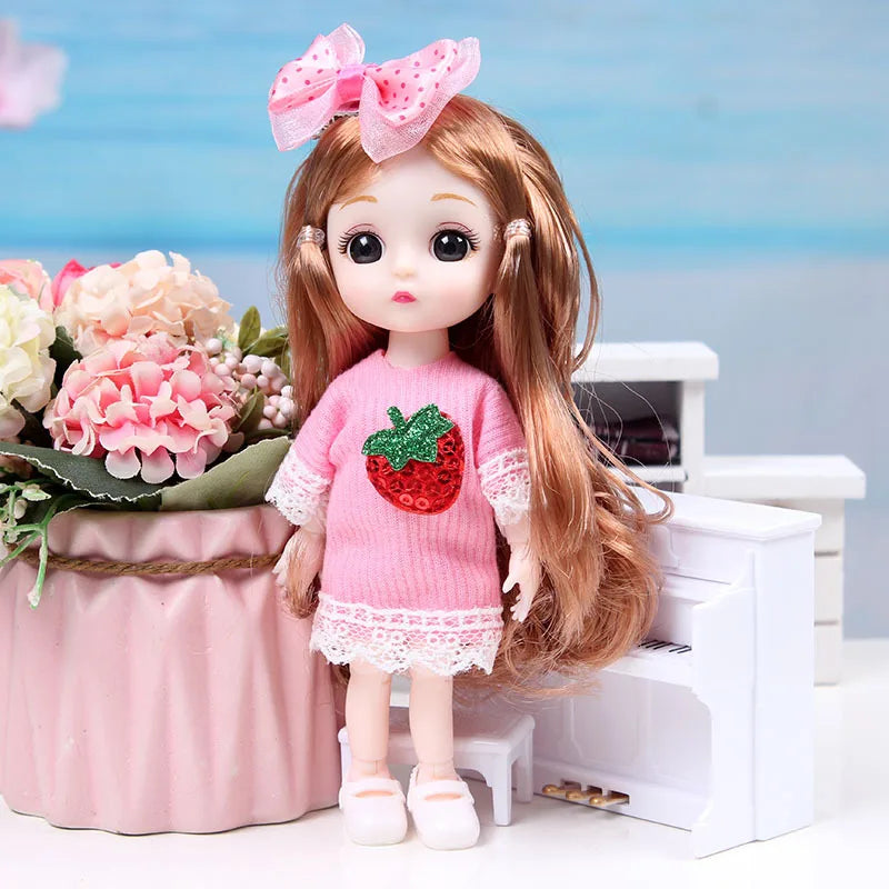 New Fashion  17 CM Beautiful Dress Up Play House Girl BJD Doll