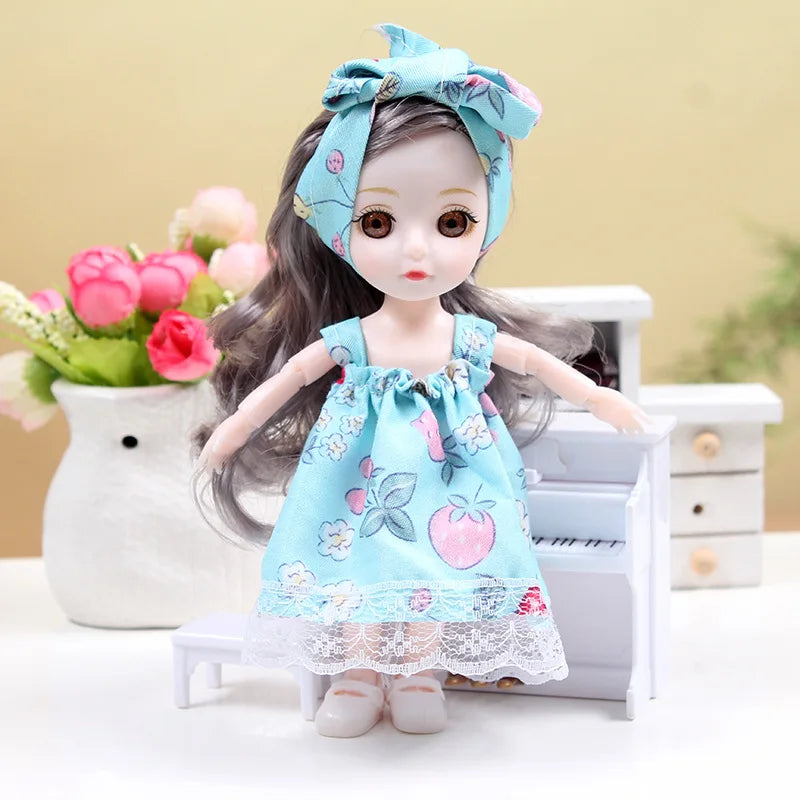 New Fashion  17 CM Beautiful Dress Up Play House Girl BJD Doll