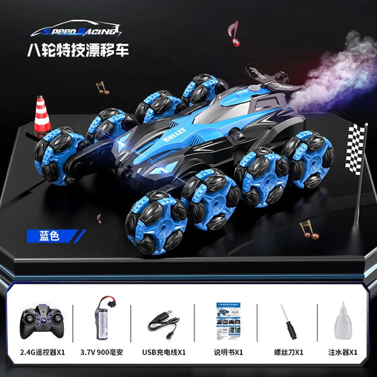 RC Cars 8 Wheels 2.4G Remote Control Toys Racing Spray Vehicle RC Stunt Car 360 Degree Rotating Car Toy