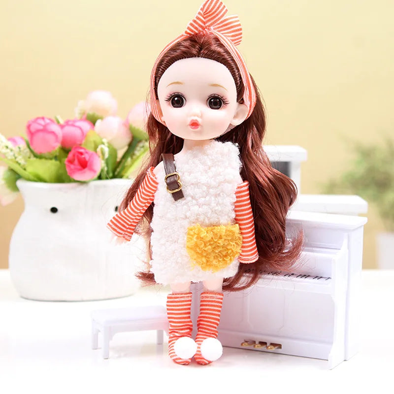 New Fashion  17 CM Beautiful Dress Up Play House Girl BJD Doll