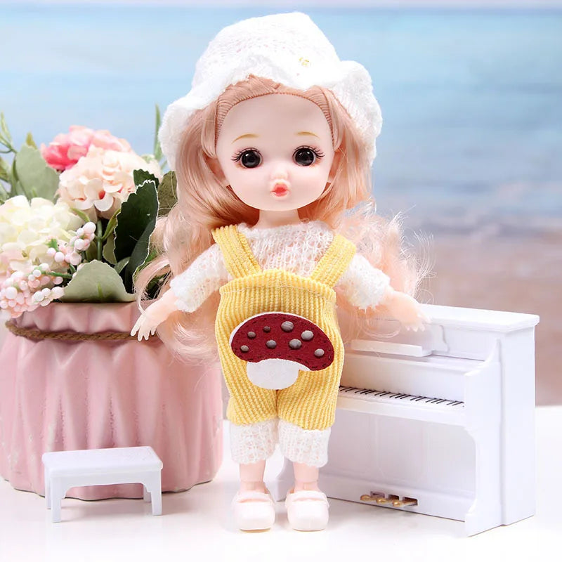 New Fashion  17 CM Beautiful Dress Up Play House Girl BJD Doll