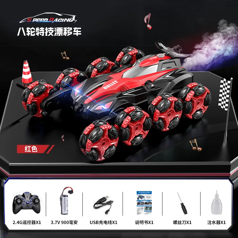 RC Cars 8 Wheels 2.4G Remote Control Toys Racing Spray Vehicle RC Stunt Car 360 Degree Rotating Car Toy