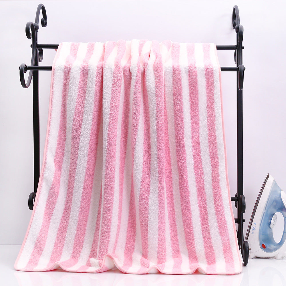 Cationic coral velvet bath towel thickened absorbent lint soft household bath towel wholesale embroidery LOGO