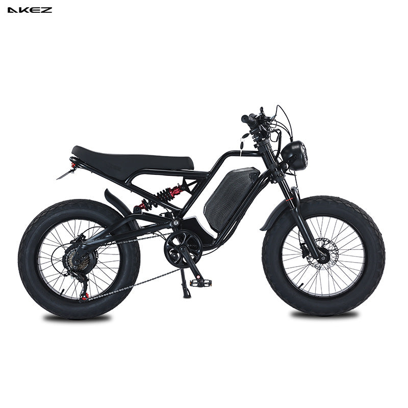 Overseas warehouse AKEZ EBIKE 20 inch lithium battery off-road aluminum alloy soft tail car snow power-assisted motorcycle