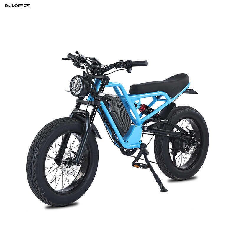 Overseas warehouse AKEZ EBIKE 20 inch lithium battery off-road aluminum alloy soft tail car snow power-assisted motorcycle