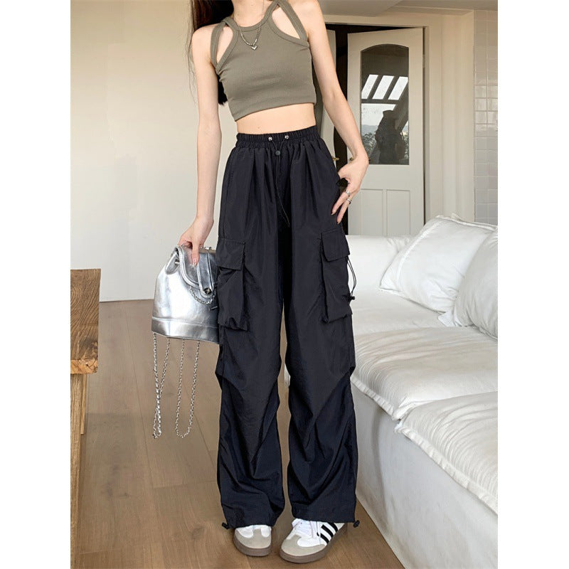 American tooling casual pants women's summer 2023 new high-waisted loose wide-leg pants straight-leg pants sports trousers