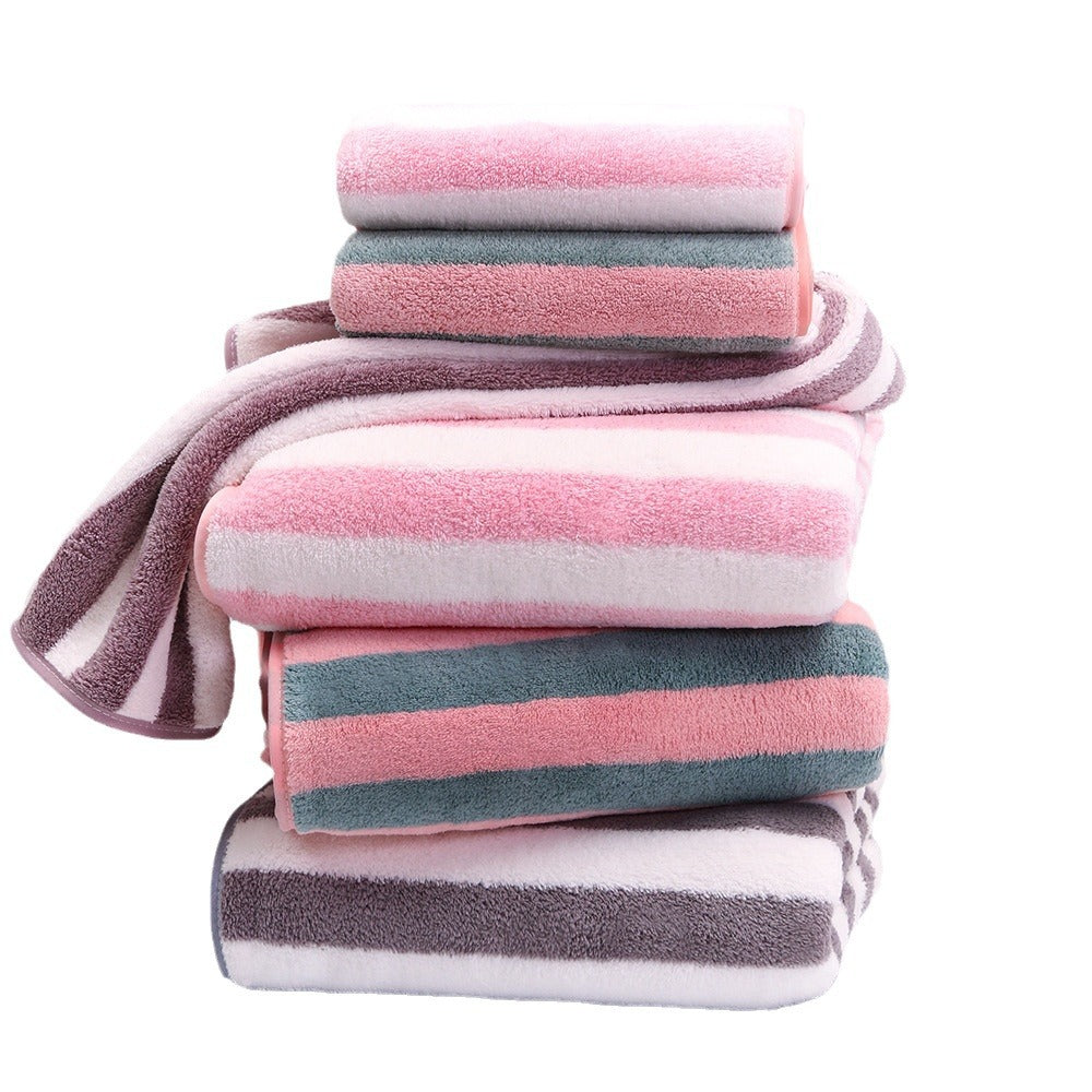 Cationic coral velvet bath towel thickened absorbent lint soft household bath towel wholesale embroidery LOGO