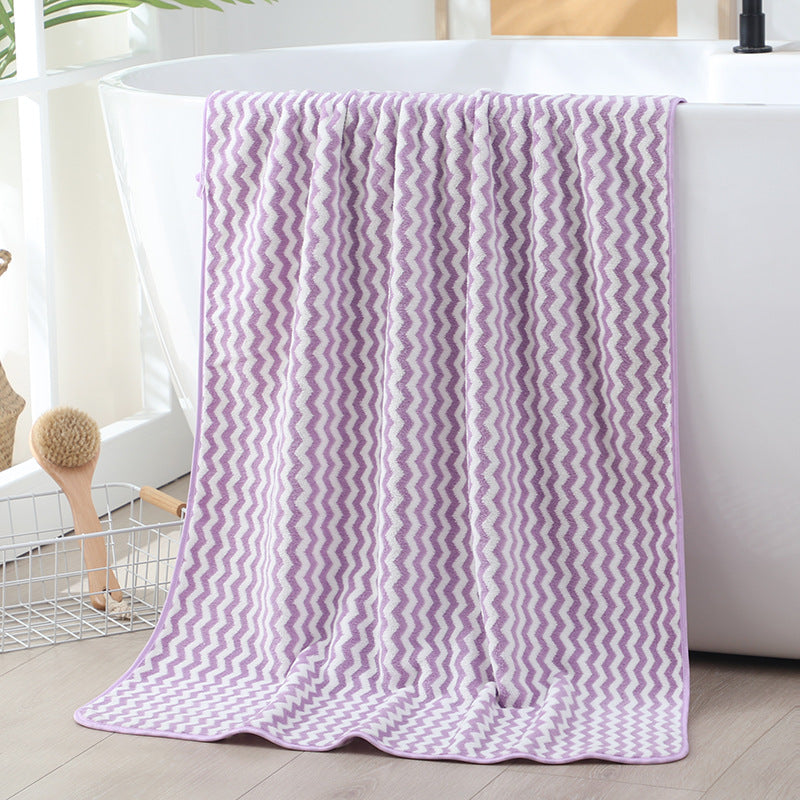 Coral Velvet Bath Towel Wholesale Soft Absorbent Bath Towel Thickened Not Easy To Lint Water Pattern Large Towel Adult Couple Style