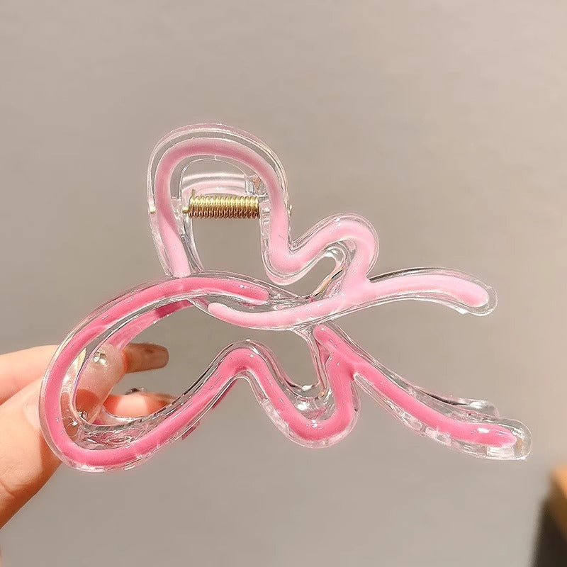 The new dripping oil gradient fresh butterfly shark clip back of the head grab clip girl's heart hair ornament headdress grab clip spring and summer