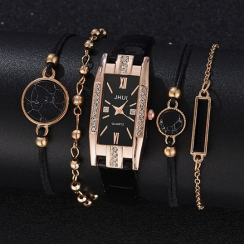 5pcs set boutique gift set spot fashion ladies watch SHEIN Duoduo cross-border ladies bracelet watch