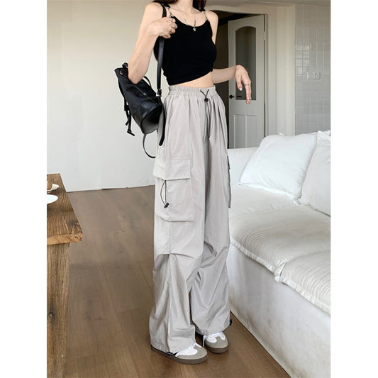 American tooling casual pants women's summer 2023 new high-waisted loose wide-leg pants straight-leg pants sports trousers