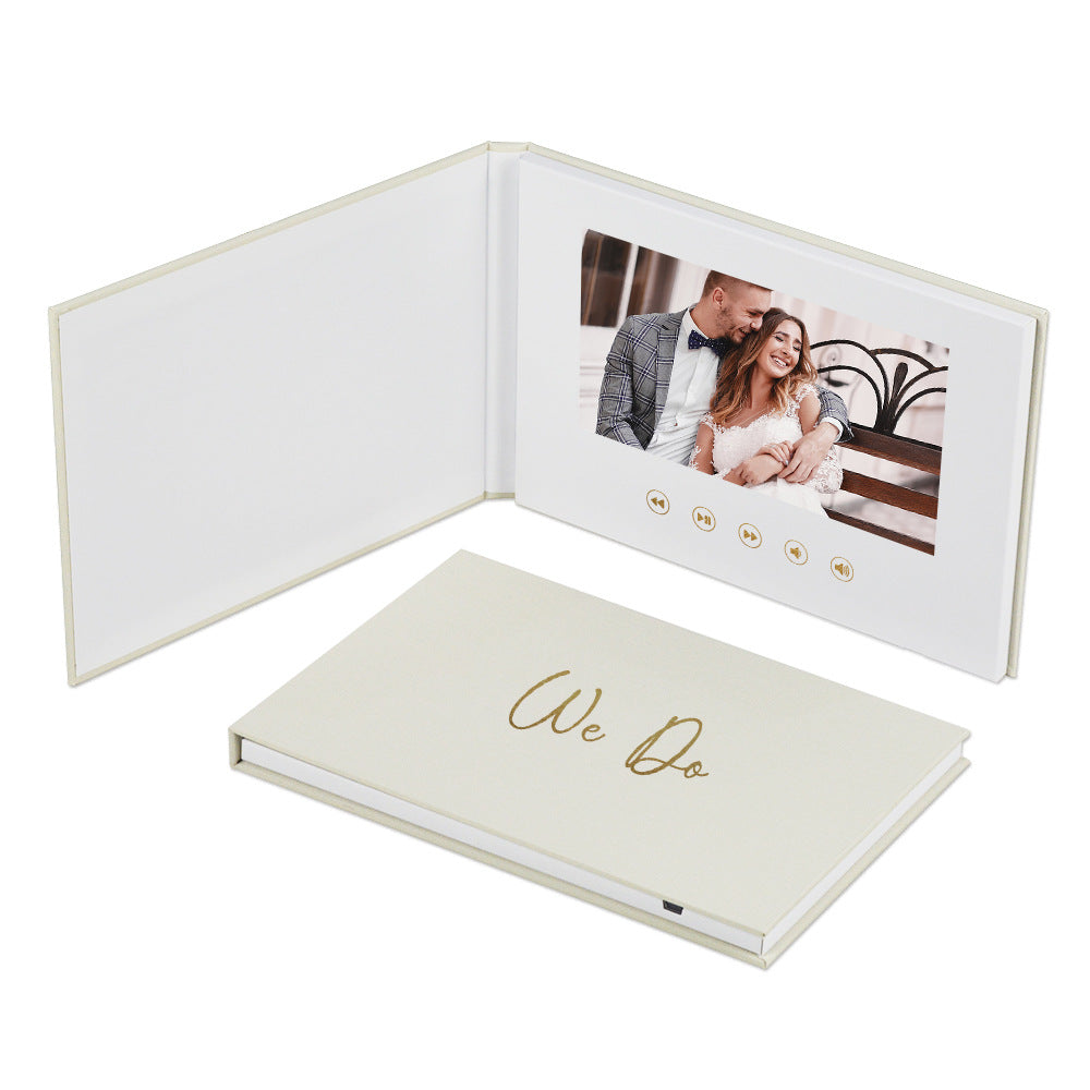 Multifunctional wedding video greeting card video invitation linen video brochure