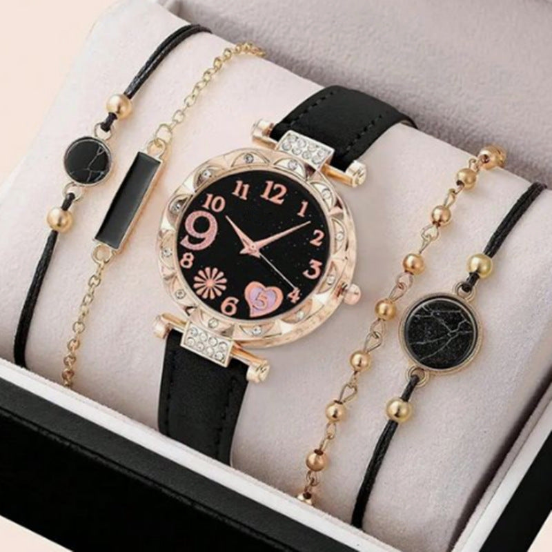 5pcs set boutique gift set spot fashion ladies watch SHEIN Duoduo cross-border ladies bracelet watch