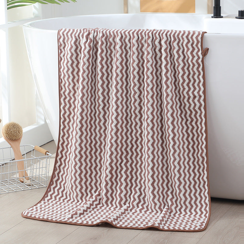 Coral Velvet Bath Towel Wholesale Soft Absorbent Bath Towel Thickened Not Easy To Lint Water Pattern Large Towel Adult Couple Style