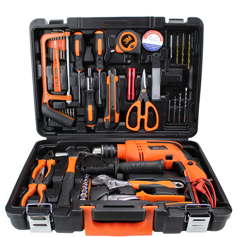 Hardware tool box full set home decoration tool set multi-functional portable 21V lithium battery impact drill