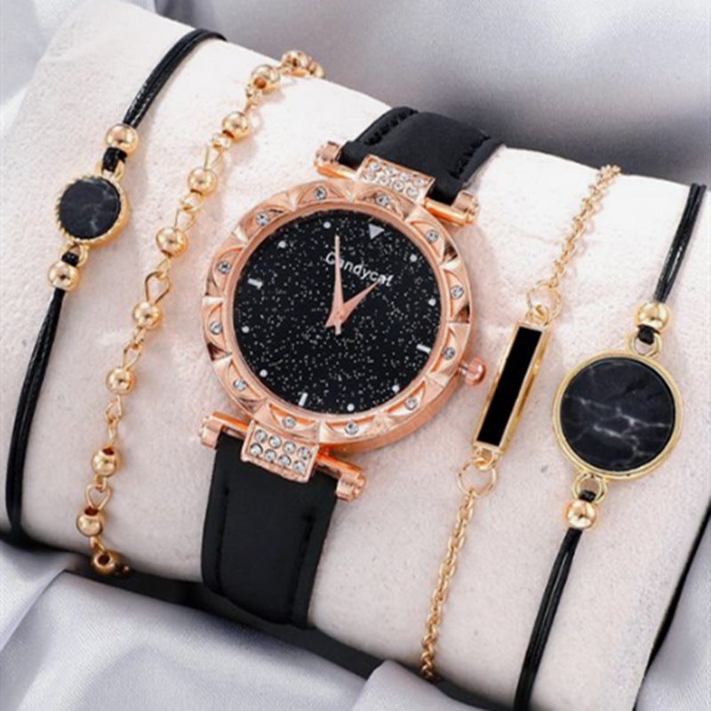 5pcs set boutique gift set spot fashion ladies watch SHEIN Duoduo cross-border ladies bracelet watch