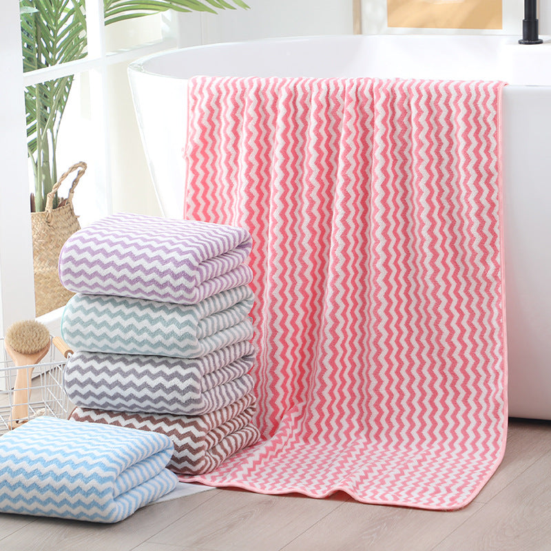 Coral Velvet Bath Towel Wholesale Soft Absorbent Bath Towel Thickened Not Easy To Lint Water Pattern Large Towel Adult Couple Style