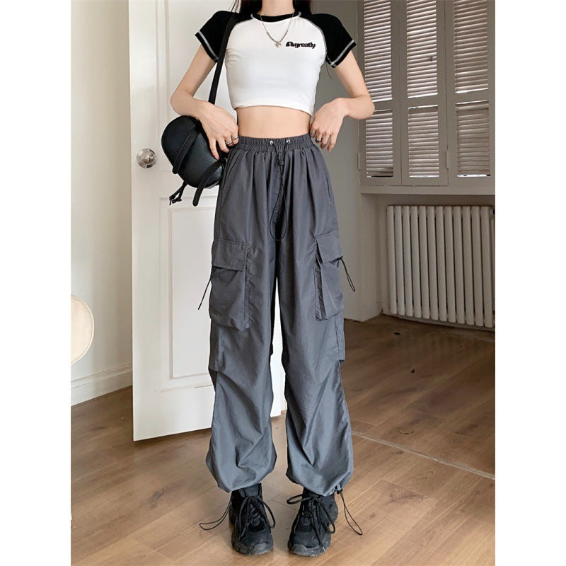 American tooling casual pants women's summer 2023 new high-waisted loose wide-leg pants straight-leg pants sports trousers