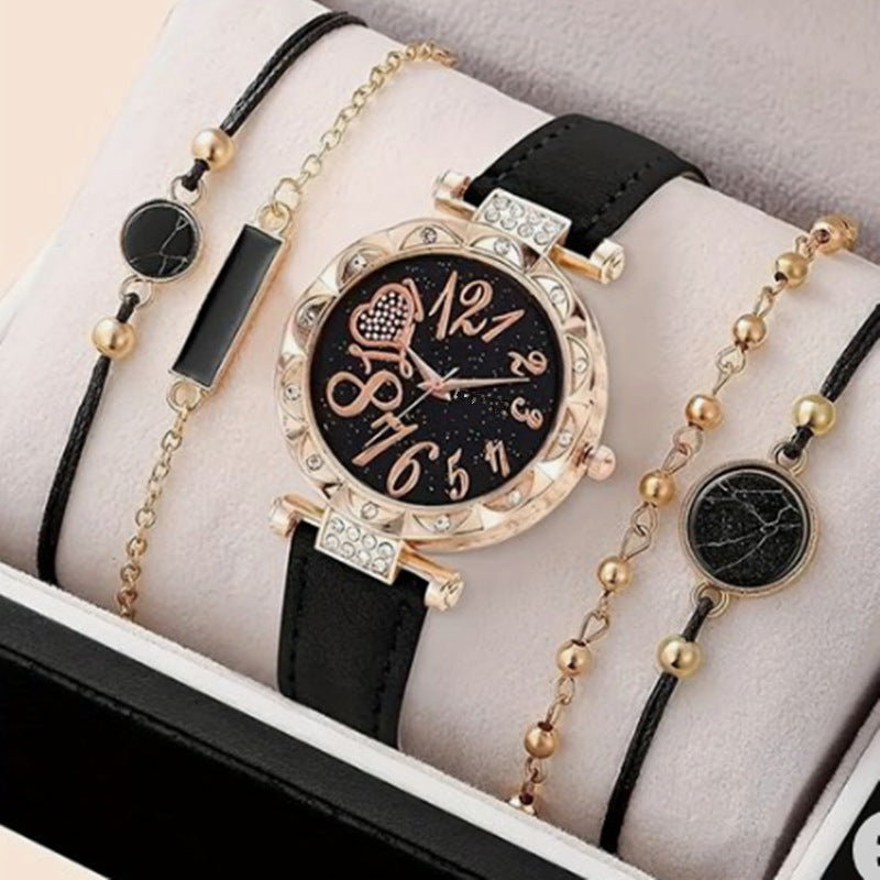 5pcs set boutique gift set spot fashion ladies watch SHEIN Duoduo cross-border ladies bracelet watch