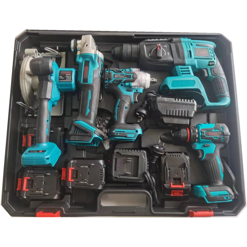 Multi-functional lithium battery tool set, Makita power tool set four-piece set, industrial-grade lithium battery five-piece set