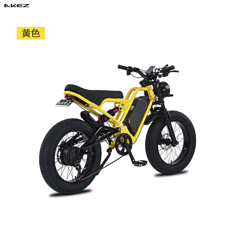 Overseas warehouse AKEZ EBIKE 20 inch lithium battery off-road aluminum alloy soft tail car snow power-assisted motorcycle