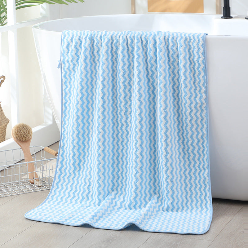 Coral Velvet Bath Towel Wholesale Soft Absorbent Bath Towel Thickened Not Easy To Lint Water Pattern Large Towel Adult Couple Style