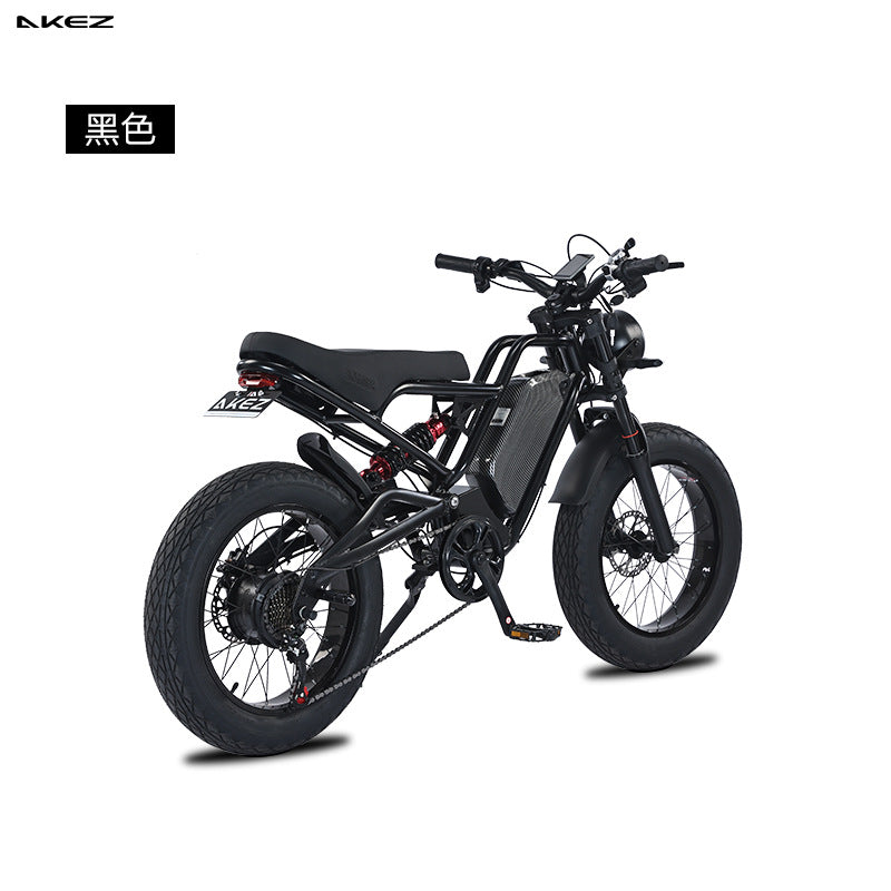 Overseas warehouse AKEZ EBIKE 20 inch lithium battery off-road aluminum alloy soft tail car snow power-assisted motorcycle