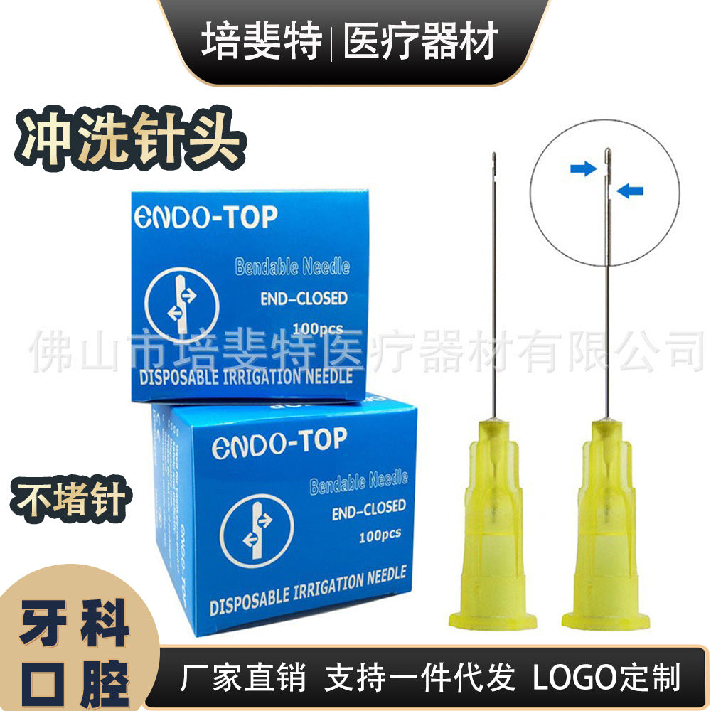 Dental Dental Materials Disposable Root Canal Irrigation Needles Bilateral Open Hole Needle Delivery Heads Individually Packaged