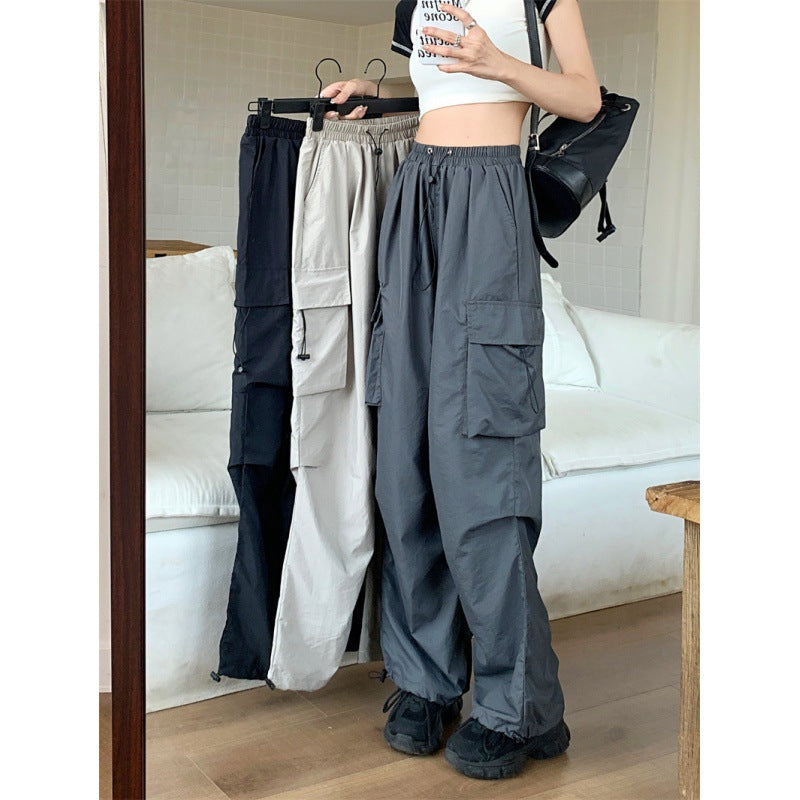 American tooling casual pants women's summer 2023 new high-waisted loose wide-leg pants straight-leg pants sports trousers