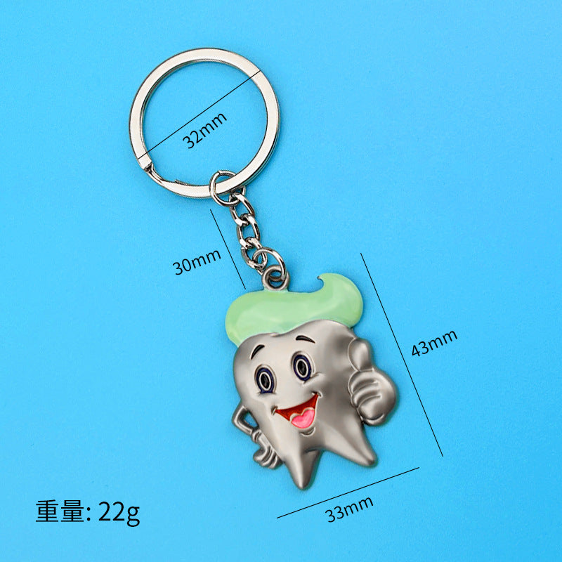 Creative Artificial Tooth Keychain, Dental Promotional Small Gifts, Hang-up Dentist Tools, Keychain, Dental Mirror, Dental Forceps