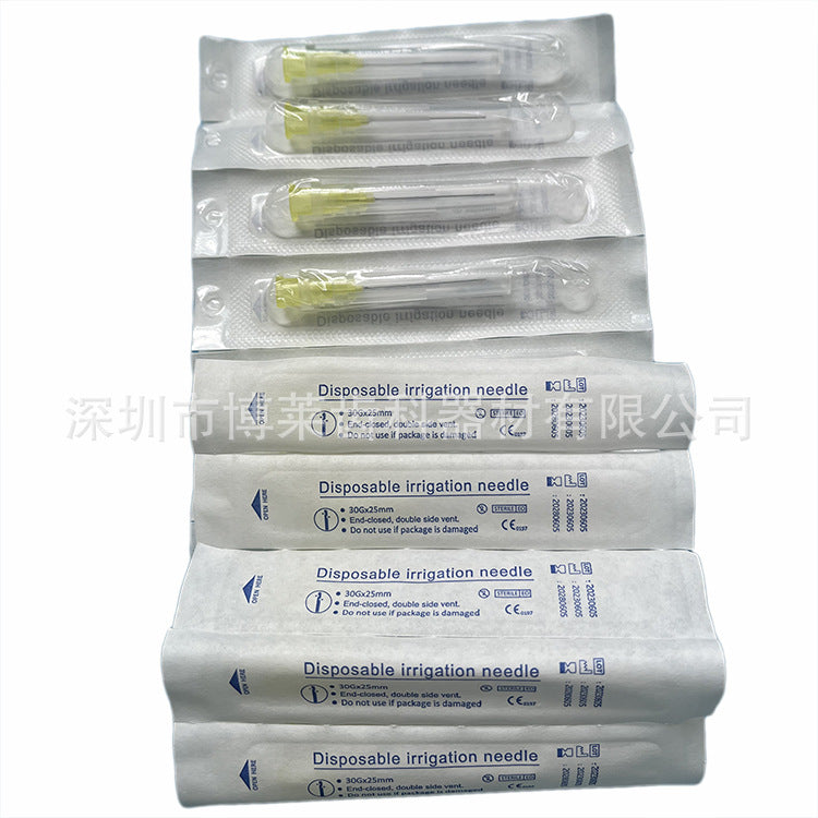 Dental Materials: Root canal irrigation needles, Individually packaged side-opening needles, Double-hole needles, delivery heads