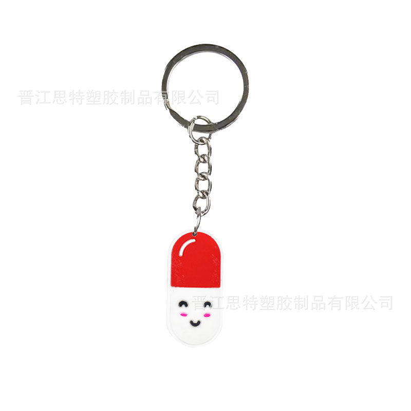 Dental dentist series cartoon keychain jewelry accessories PVC soft rubber key chain pendant wholesale cross-border