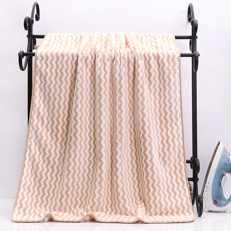 Cationic coral velvet bath towel thickened absorbent lint soft household bath towel wholesale embroidery LOGO