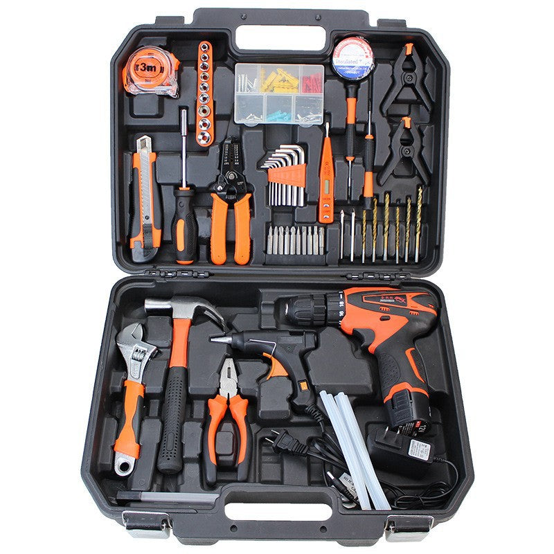 Hardware tool box full set home decoration tool set multi-functional portable 21V lithium battery impact drill