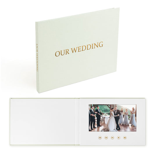 Multifunctional wedding video greeting card video invitation linen video brochure