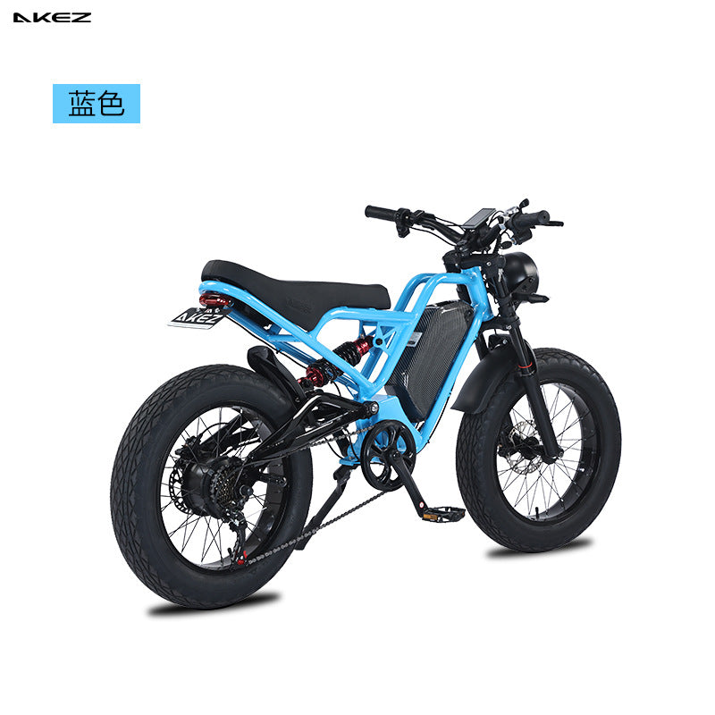 Overseas warehouse AKEZ EBIKE 20 inch lithium battery off-road aluminum alloy soft tail car snow power-assisted motorcycle