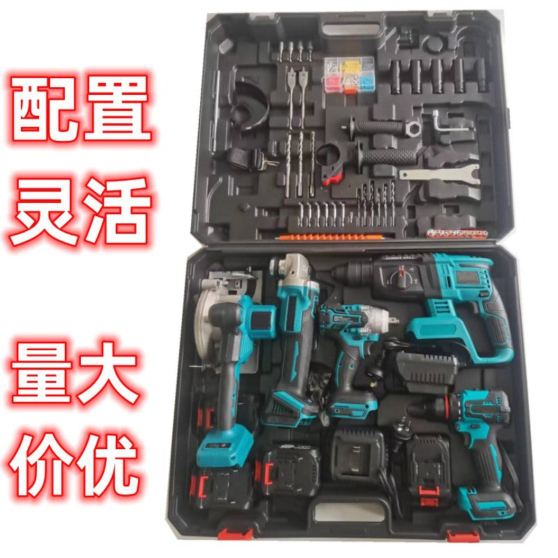 Multi-functional lithium battery tool set, Makita power tool set four-piece set, industrial-grade lithium battery five-piece set