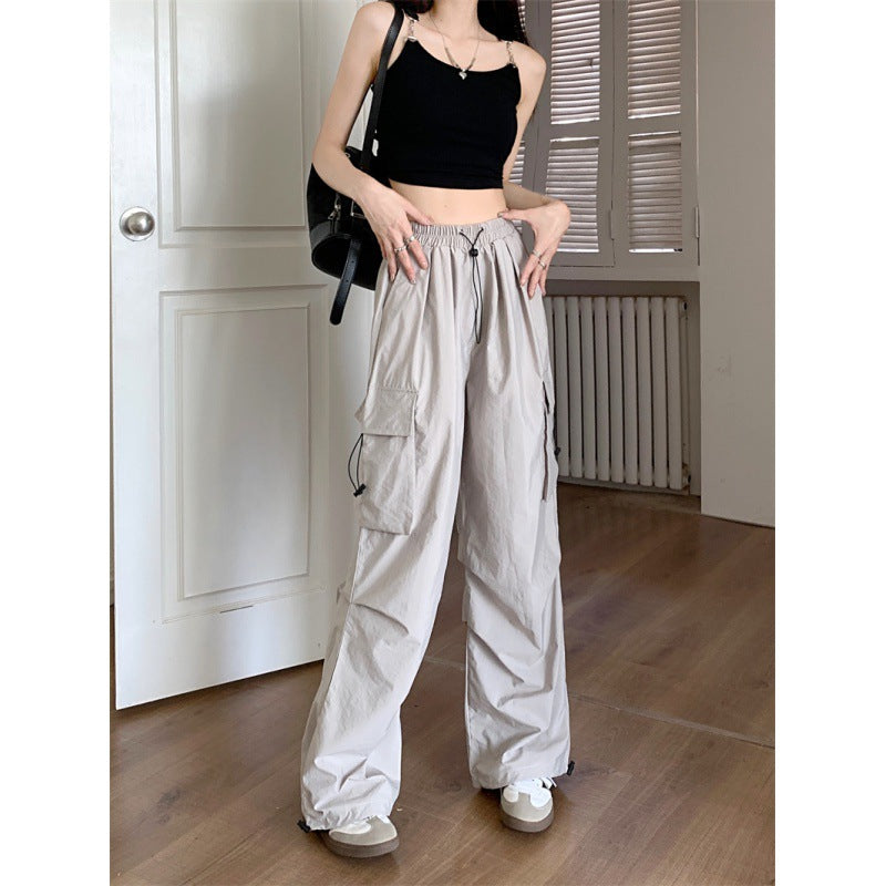 American tooling casual pants women's summer 2023 new high-waisted loose wide-leg pants straight-leg pants sports trousers