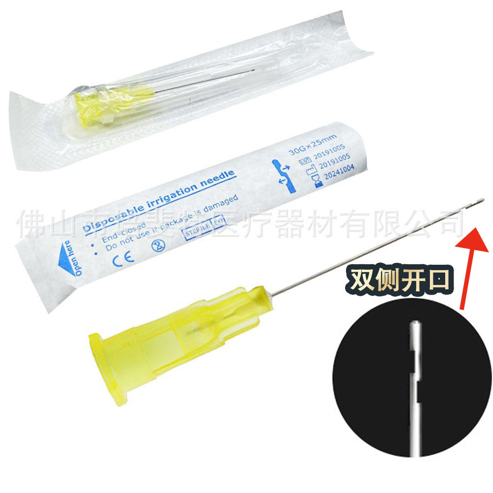 Dental Dental Materials Disposable Root Canal Irrigation Needles Bilateral Open Hole Needle Delivery Heads Individually Packaged