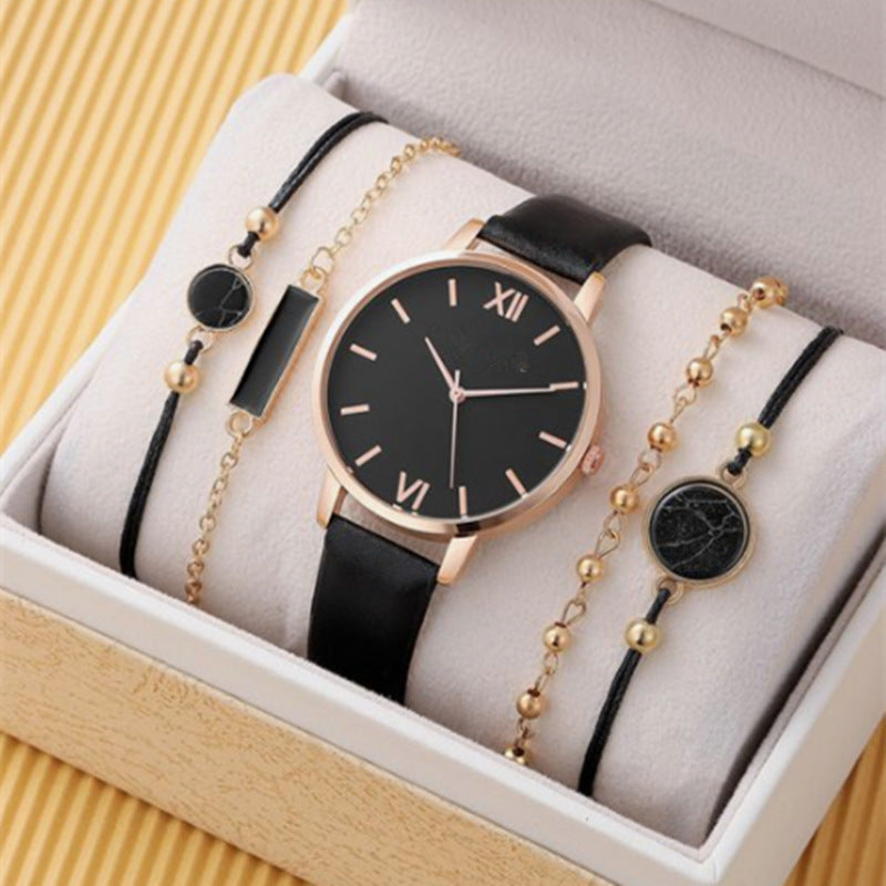 5pcs set boutique gift set spot fashion ladies watch SHEIN Duoduo cross-border ladies bracelet watch