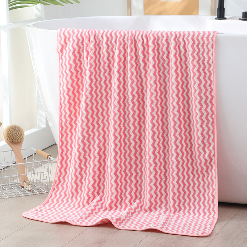 Coral Velvet Bath Towel Wholesale Soft Absorbent Bath Towel Thickened Not Easy To Lint Water Pattern Large Towel Adult Couple Style